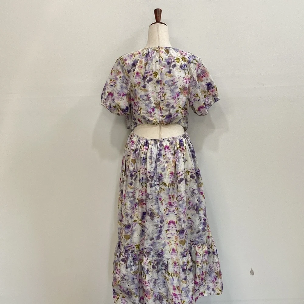 J. Crew Floral Puffed‎ Sleeve Dress Cottage Prairie Women's 12